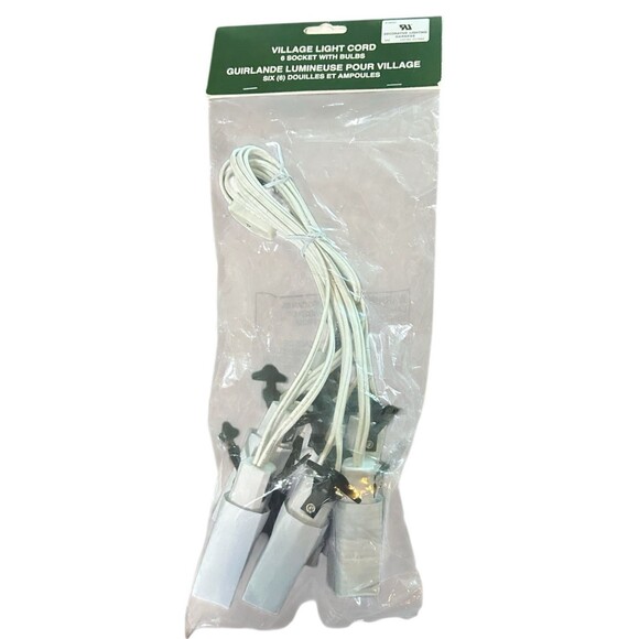 Dept 56 6 Socket C7 Light Cord w/ Bulbs for Christmas Halloween Houses Buildings - Picture 1 of 5